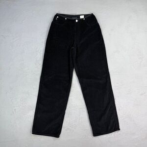 Vintage Steel Denim Black Corduroy Relaxed Straight Pants Fit 25 x 29
